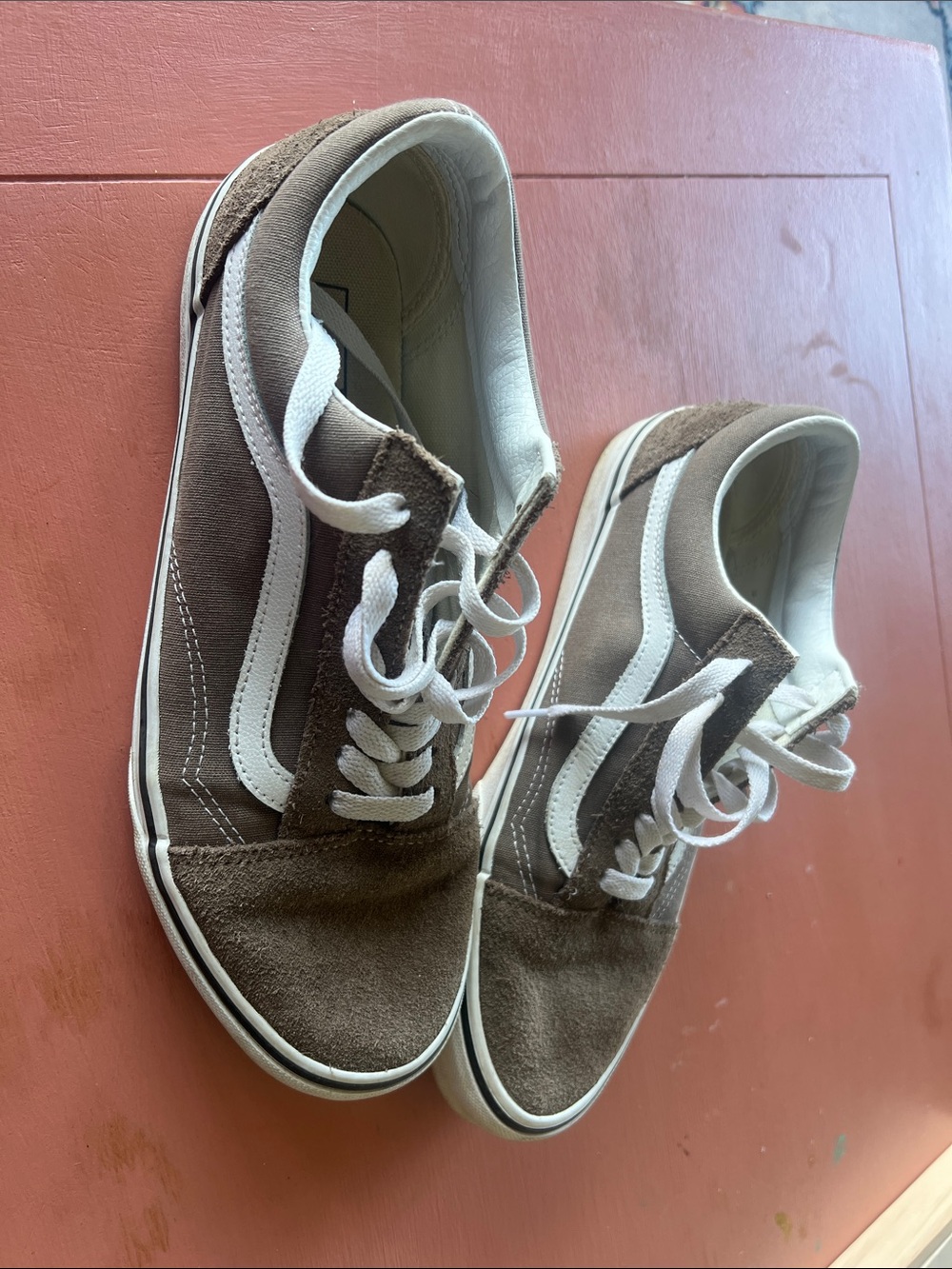 Vans Brown Suede Low-Top Sneakers with White Stripe